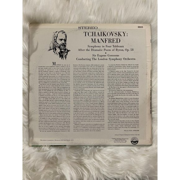 Classical Vinyl Tchaikovsky Manfred Symphony in Four Tableaux after the Dramatic - Picture 5 of 10